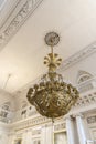 Chandelier in The Field Marshals Hall The State Hermitage Museum St Petersburg Russia.