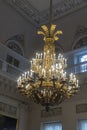 Chandelier in The Field Marshals Hall The State Hermitage Museum St Petersburg Russia.