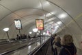 Escalator in Vladimirskya metro station St Petersburg Russia. Royalty Free Stock Photo