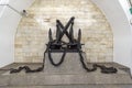 Anchor display in a Metro station St Petersburg Russia Royalty Free Stock Photo