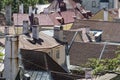 Rooftops and chimneys in old town Tallinn. Royalty Free Stock Photo