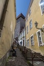 Looking up Short Leg Street Tallinn