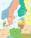 Baltic Sea Area Map - Vector Illustration