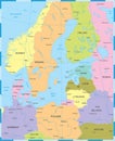 Baltic Sea Area Map - Vector Illustration