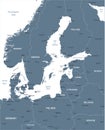 Baltic Sea Area Map - Vector Illustration