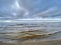 Baltic Sea autumn coast beach Bolderaja Riga Latvia Royalty Free Stock Photo