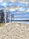 Baltic Sea autumn coast beach Bolderaja Riga Latvia Royalty Free Stock Photo