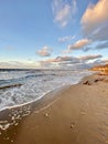 Baltic Sea autumn coast beach Bolderaja Riga Latvia Royalty Free Stock Photo