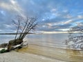 Baltic Sea autumn coast beach Bolderaja Riga Latvia Royalty Free Stock Photo