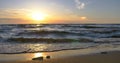 Baltic sea beach sunset, 4k timelapse