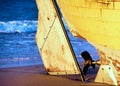 The Baltic Sea. Boat rudder.