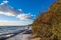 Baltic Sea coast in Klintholm Havn in Denmark Royalty Free Stock Photo