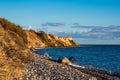 Baltic Sea coast in Klintholm Havn in Denmark Royalty Free Stock Photo