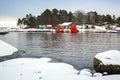 Baltic sea coast near Karlshamn in winter