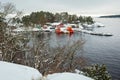 Baltic sea coast near Karlshamn in winter, Sweden