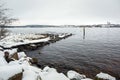 Baltic sea coast near Karlshamn in winter, Sweden