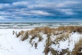 Baltic Sea coast in Prerow (Germany) in winter time Royalty Free Stock Photo