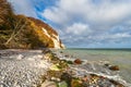 Baltic Sea coast with white cliffs on the island Moen in Denmark Royalty Free Stock Photo