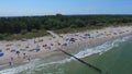 Beach holiday, typical landscape of Polish coast, Aerial View