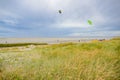 Baltic sea with kite surfers having fun Royalty Free Stock Photo