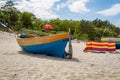 Baltic sea sand boat Royalty Free Stock Photo