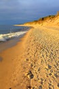 Baltic Sea shore and beach during colorful sunset Royalty Free Stock Photo