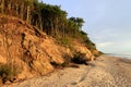 Baltic Sea shore and beach during colorful sunset in Rowy, Pomerania, Poland Royalty Free Stock Photo