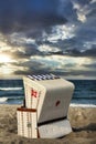 Baltic Sea Traditional Beach Chair Royalty Free Stock Photo