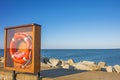 Baltic Sea view of the mole of Ustka, Poland Royalty Free Stock Photo