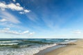 Baltic sea with wavebreaker Royalty Free Stock Photo