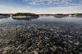 Baltic Sea. Winter seascape with islands. Royalty Free Stock Photo