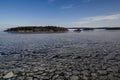 Baltic Sea. Winter seascape with islands. Royalty Free Stock Photo