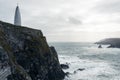 Baltimore Beacon on rocky coast Royalty Free Stock Photo