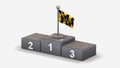 Baltimore City 3D waving flag illustration on winner podium.