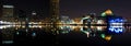 Baltimore Harbor night panorama Royalty Free Stock Photo
