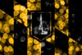 Baltimore, Maryland abstract blurry bokeh flag. Christmas, New Year and National day concept flag. United States of America Royalty Free Stock Photo