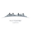 Baltimore Maryland city skyline silhouette white background