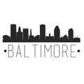 Baltimore Maryland Skyline Silhouette City Design Vector Famous Monuments Travel Landmark. Royalty Free Stock Photo