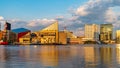 Baltimore, Maryland, US - September 4, 2019 View of Baltimore Harbor with USCG Lightship Chesapeake, Submarine USS Torsk Royalty Free Stock Photo