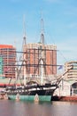 U.S.S. Constellation docked in Baltimore Inner Harbor, Maryland, USA.