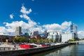 Baltimore East Harbor canal with modern high-rises and historic buildings Royalty Free Stock Photo