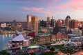 Baltimore, Maryland, USA Skyline on the Inner Harbor Royalty Free Stock Photo