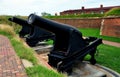 Baltimore, MD: Fort McHenry Cannons Royalty Free Stock Photo