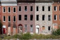 Baltimore, MD - September 25 2022: Old, vacant, abandoned row homes in Baltimore, Maryland Royalty Free Stock Photo