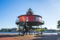 baltimore,md,usa. 09-07-17: Seven Foot Knoll Lighthouse, baltimore inner harbor on sunny day. Royalty Free Stock Photo