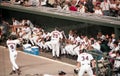 The Baltimore Orioles Dugout on September 6, 1995 as the Game Became Official Royalty Free Stock Photo