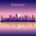 Baltimore silhouette on sunset background Royalty Free Stock Photo