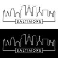 Baltimore skyline. Linear style.