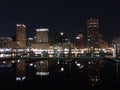 Downtown Baltimore Maryland Skyline at Night Royalty Free Stock Photo