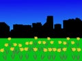 Baltimore skyline in spring